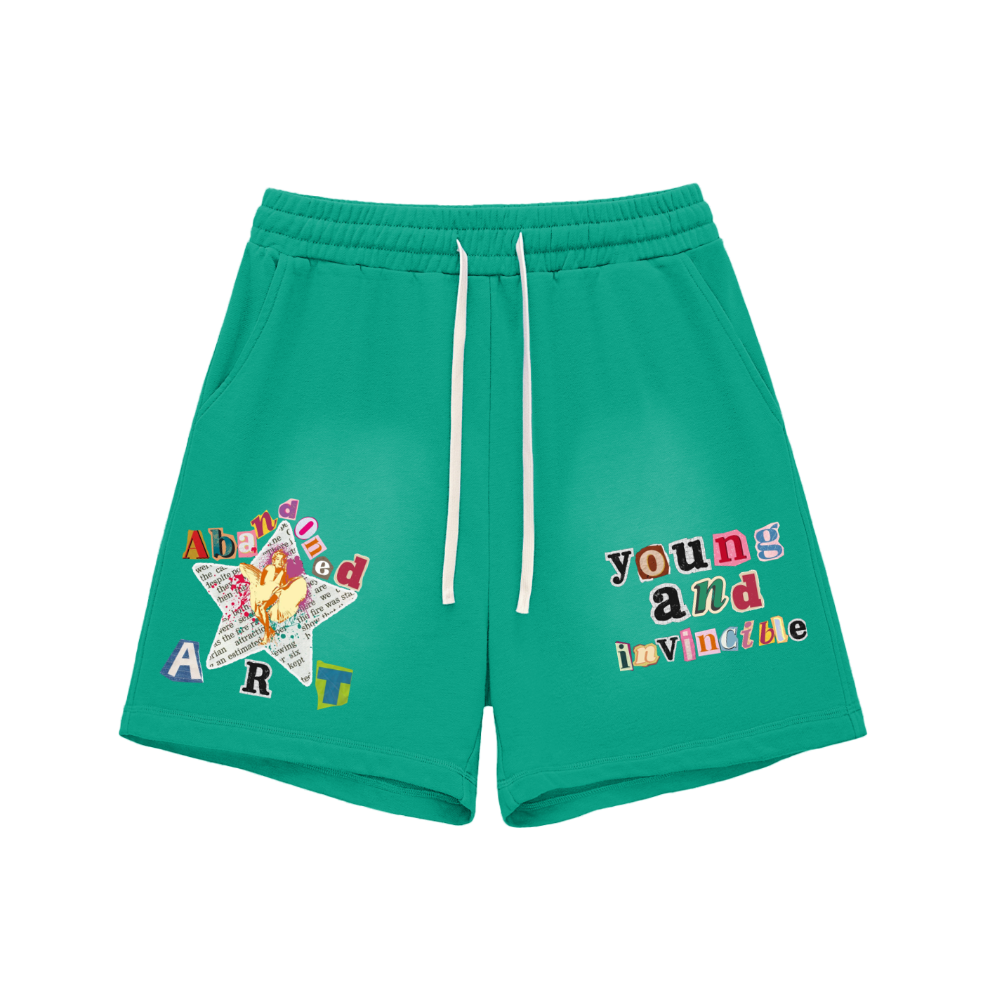 Abandoned Art Sun Fade Raw Edge Cotton Shorts