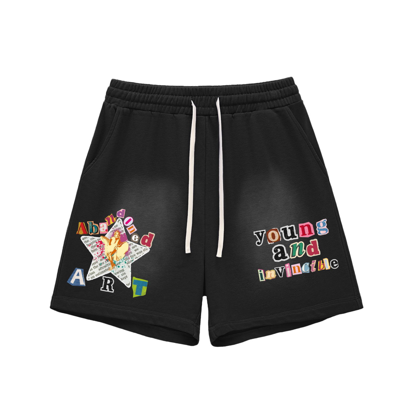 Abandoned Art Sun Fade Raw Edge Cotton Shorts