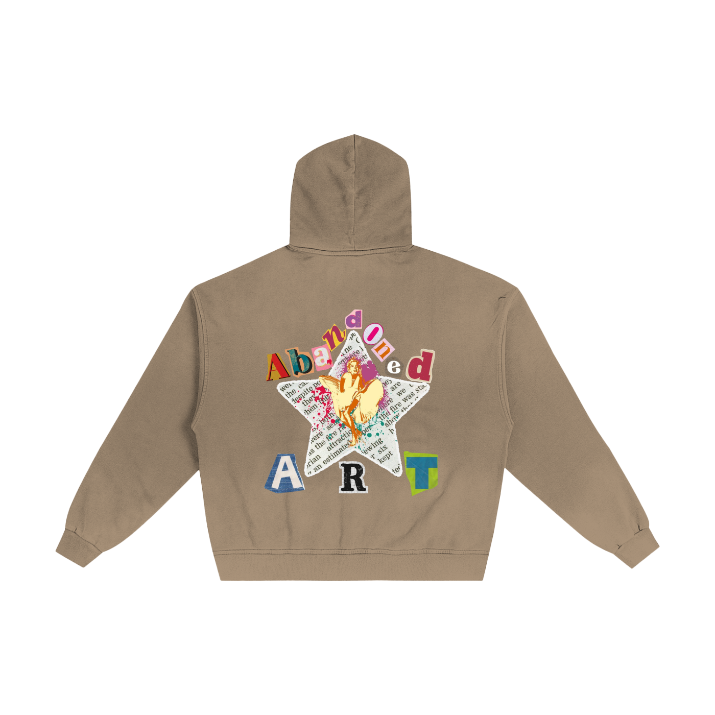 Abandoned Art Hand-Frayed Sunfade Zip Hoodie