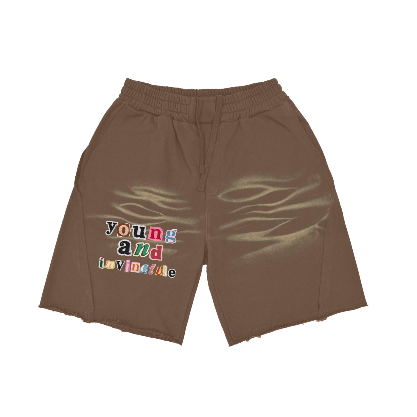 Young And Invincible Heavyweight Vintage Washed Stripes Short Pants - 360 GSM