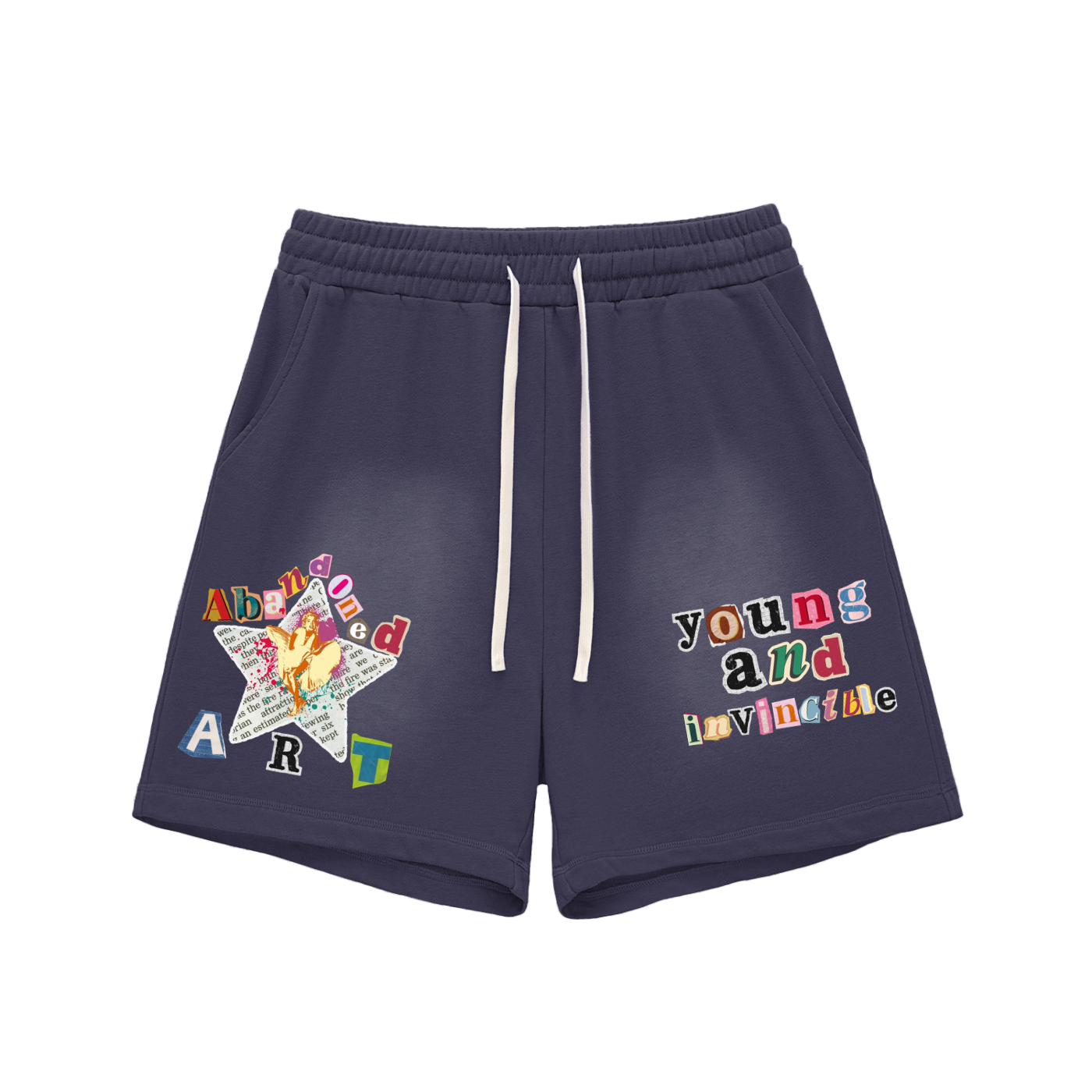 Abandoned Art Sun Fade Raw Edge Cotton Shorts