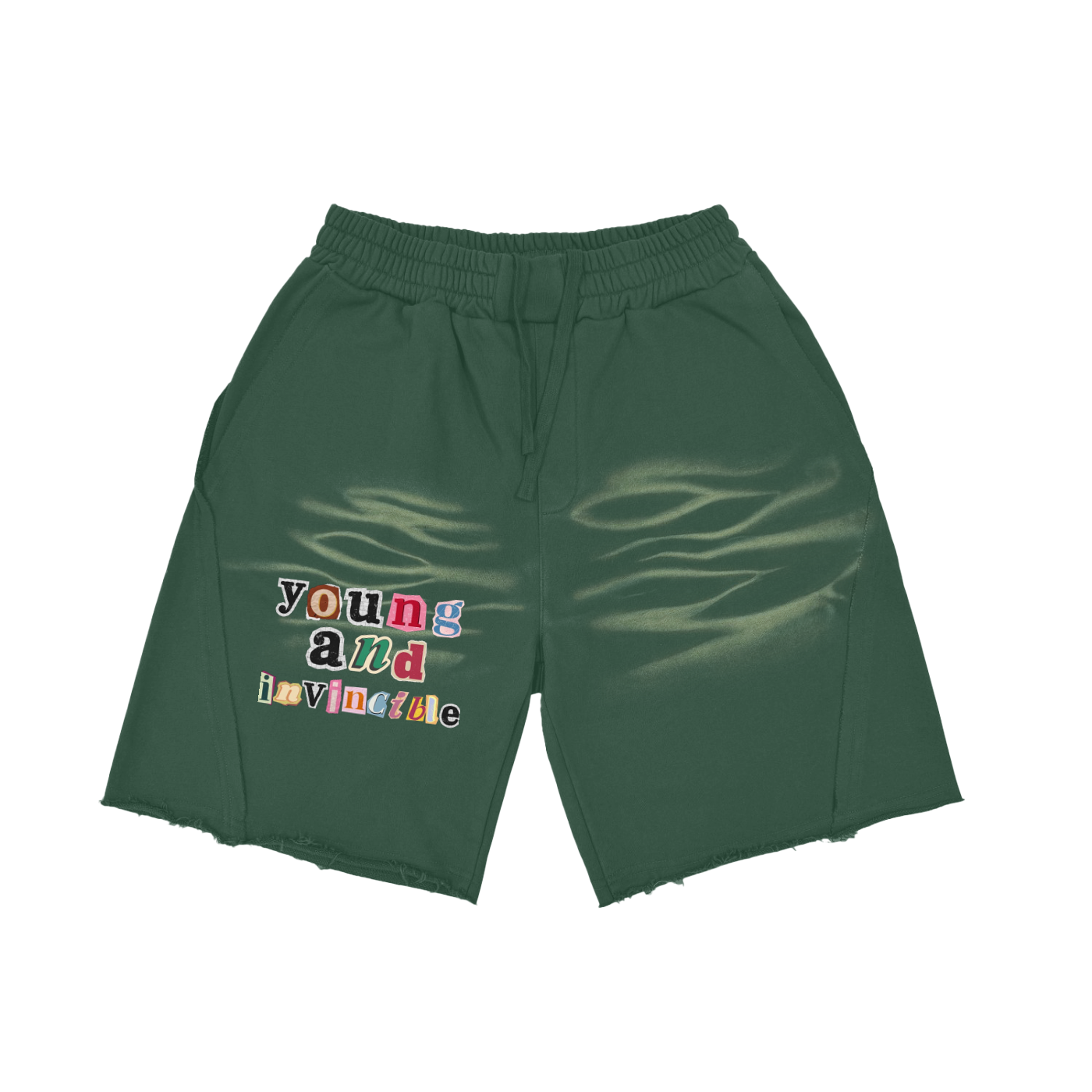 Young And Invincible Heavyweight Vintage Washed Stripes Short Pants - 360 GSM