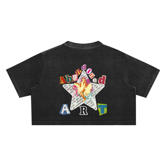 Abandoned Art Snow Washed Crop Top