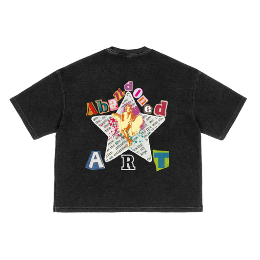Abandoned Art Waffle-Knit Washed Boxy T-Shirt