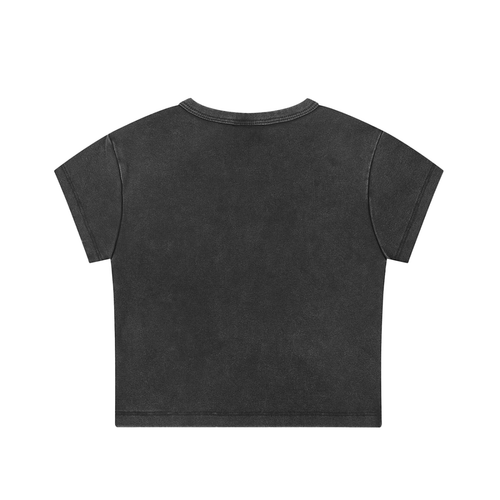 Abandoned Art Center Logo Snow Washed Crop Top